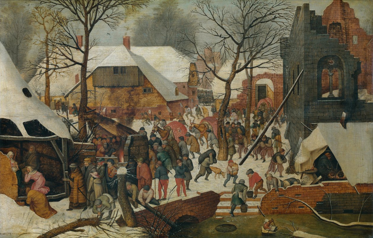 De tre vise männens tillbedjan i snön (olja) av Pieter the Younger Brueghel