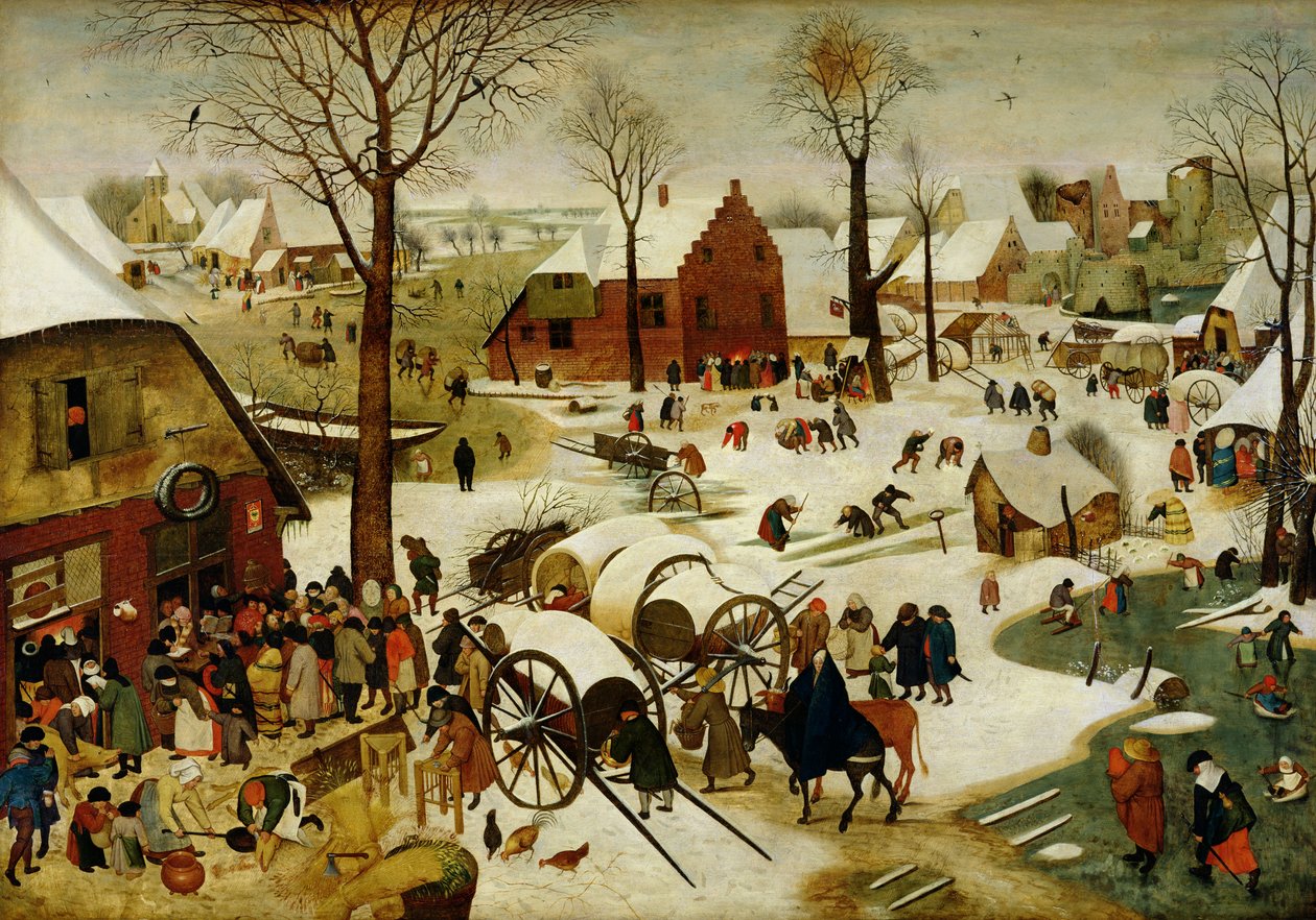 Folkräkningen i Betlehem (olja på panel) av Pieter the Younger Brueghel