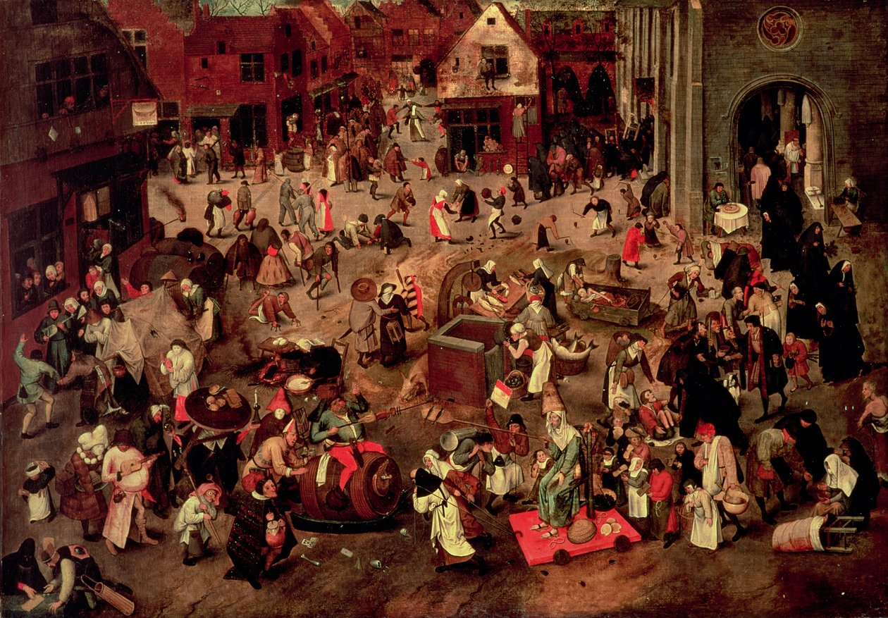 Krocken mellan Careme och Mardi-Gras av Pieter the Younger Brueghel