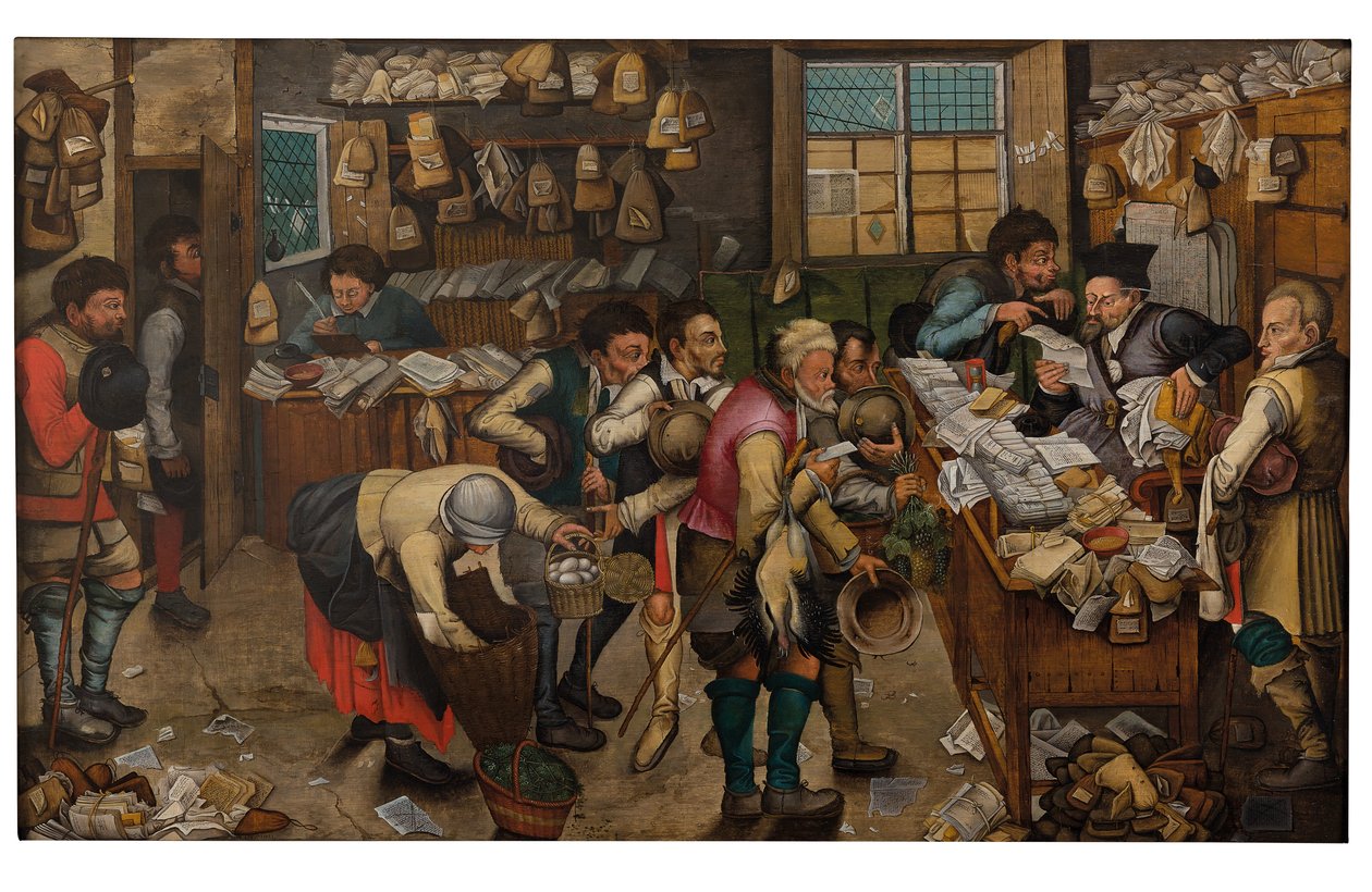Betala av tionde (olja på panel) av Pieter the Younger Brueghel