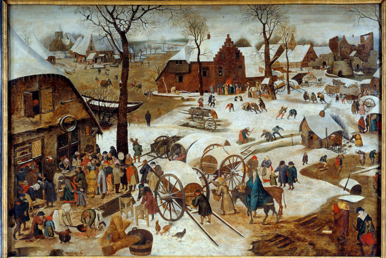 Betalningen av dime eller denombrement en Bethlehem-målning av Pieter the Jeune dit Brueghel d