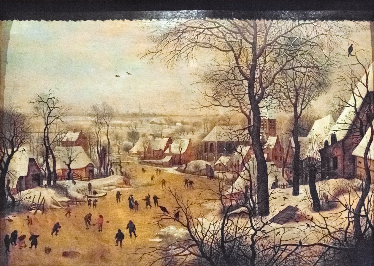 Vinterlandskap med skridskoåkare av Pieter the Younger Brueghel