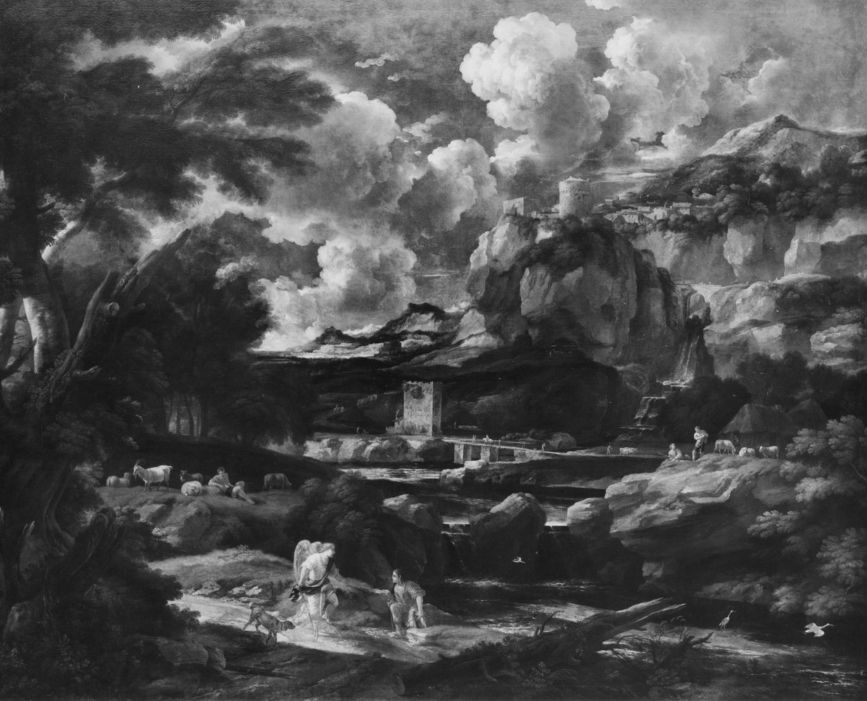 Tobias och ängeln, efter 1684 av Pieter the Younger Mulier