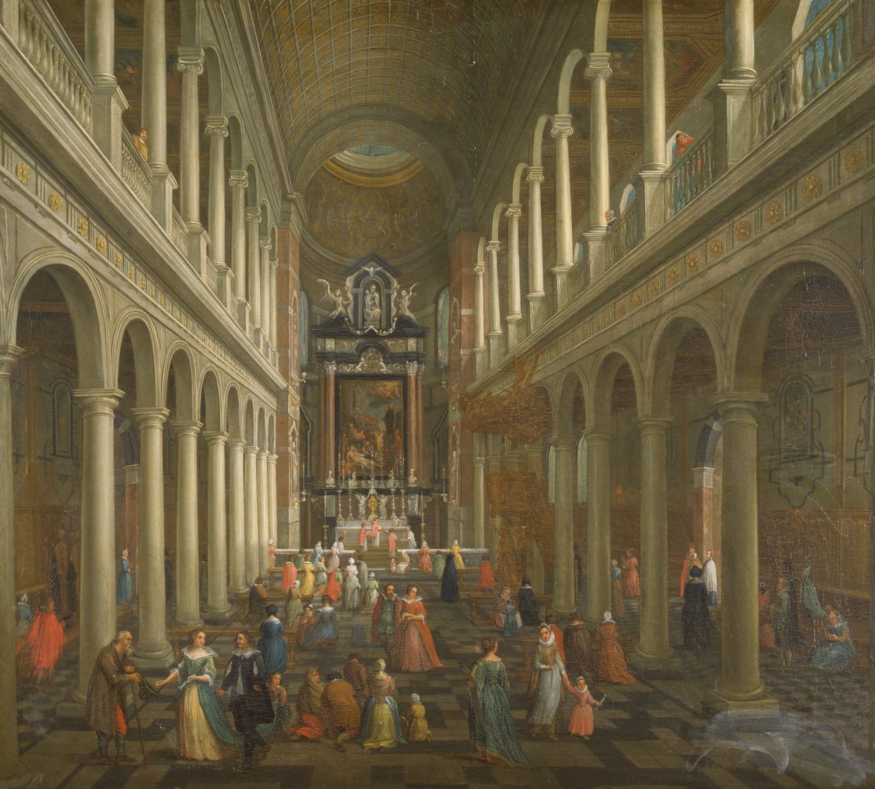 Interiören av jesuitkyrkan, Antwerpen (olja på duk) av Pieter the Younger Neefs