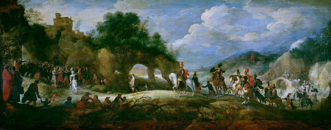 Davids triumf över Goliat av Pieter the Younger & Stalbemt Adriaen van (1580-1662) Brueghel