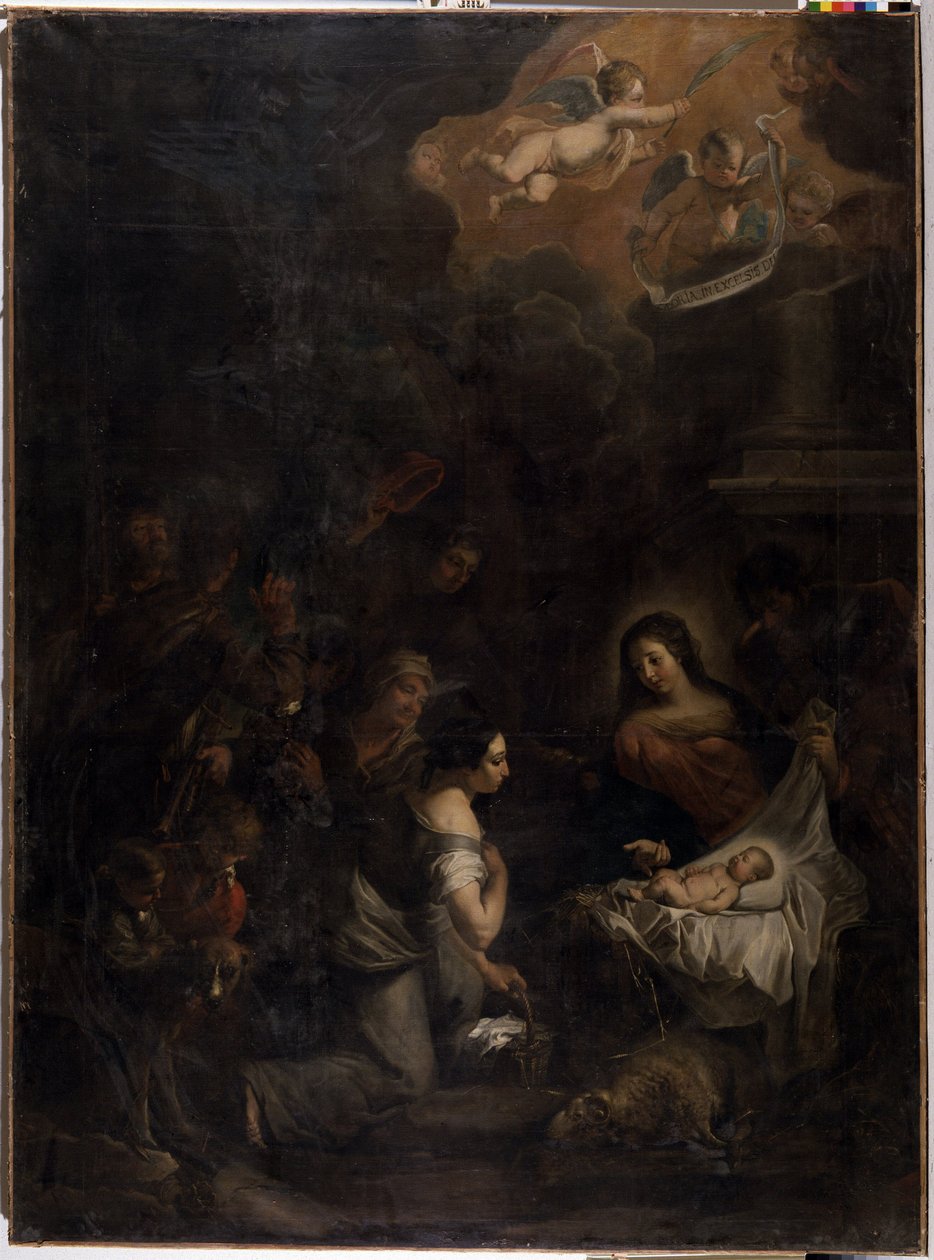 Tillbedjan av herdarna av Pieter van (after) Mol