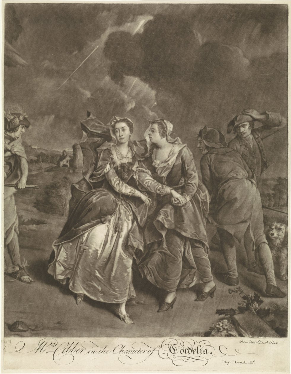 Skådespelerskan Susannah Maria Cibber som Cordelia av Pieter van Bleeck