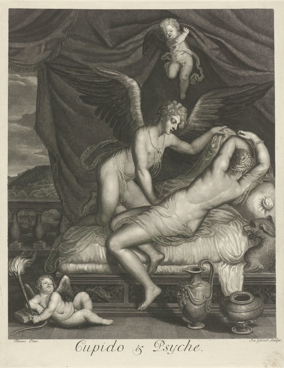 Amor och psyke (titel på objekt) Mytologiska kärlekshistorier (serietitel) av Pieter van Gunst