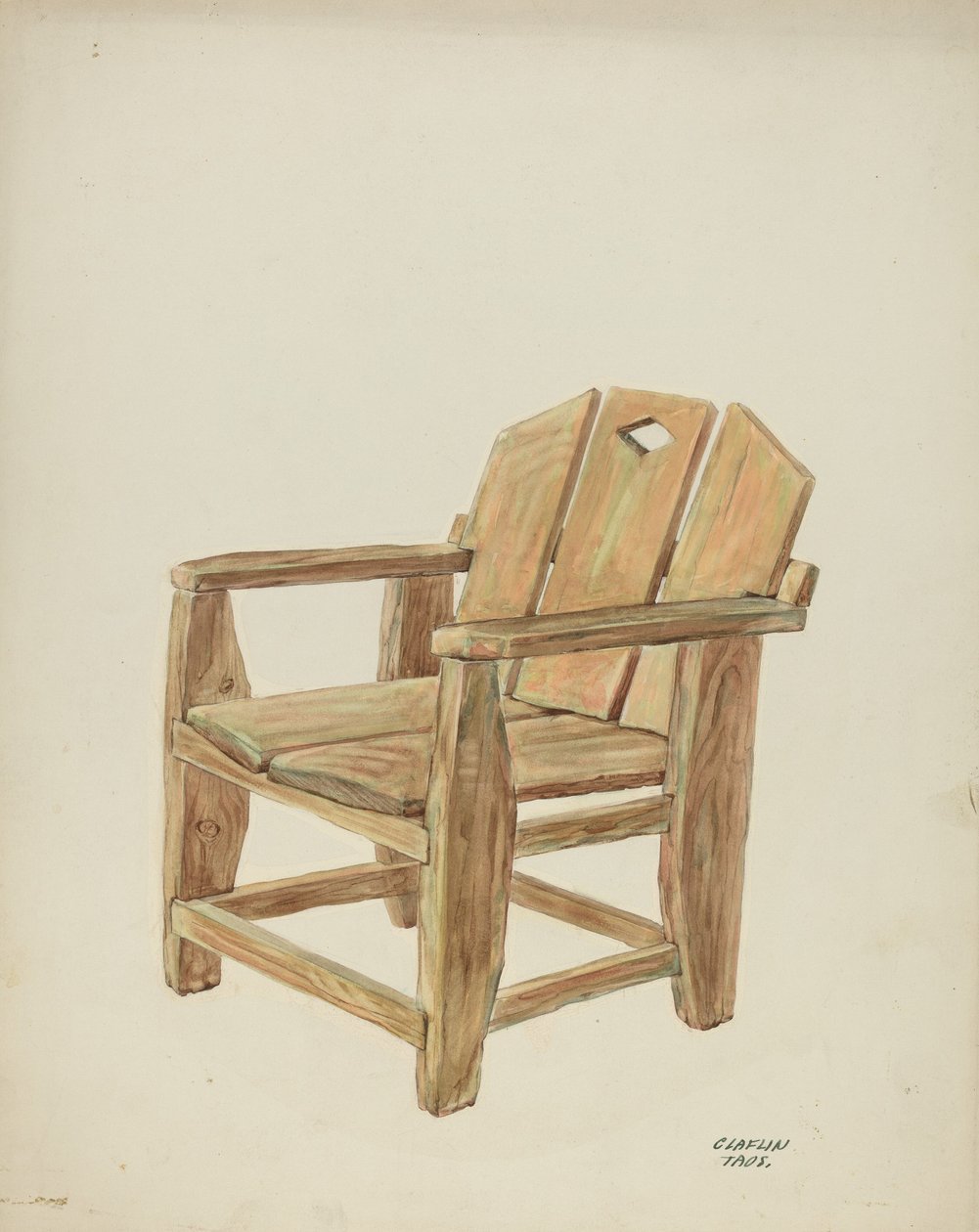 Stol, ca 1938 (akvarell på kartong) av Pieter van Hanselaere