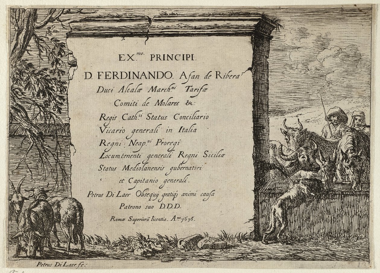 Tjur, ko, häst och åsna vid en fontän av Pieter van Laer