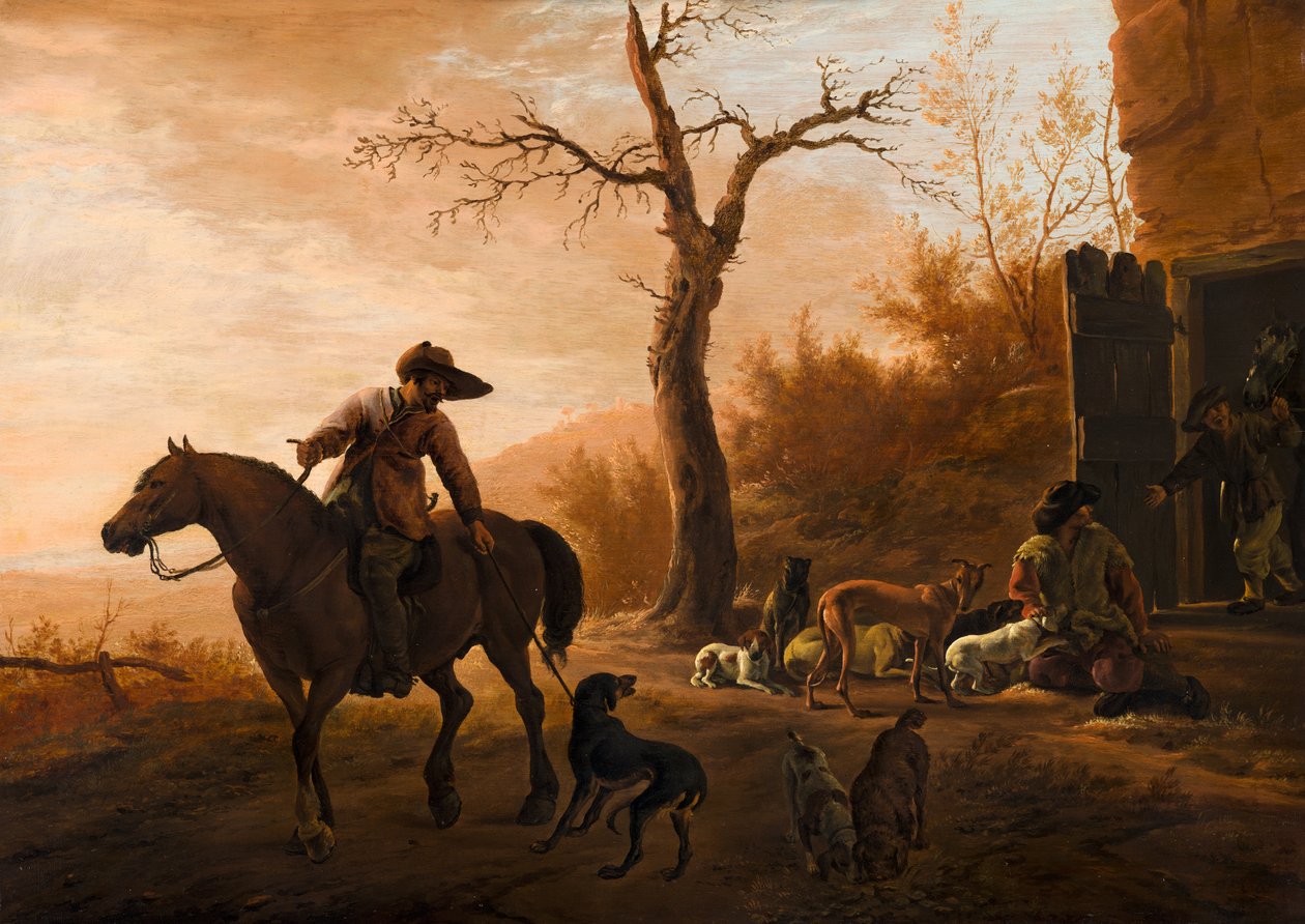 Landskap med jägare av Pieter van Laer