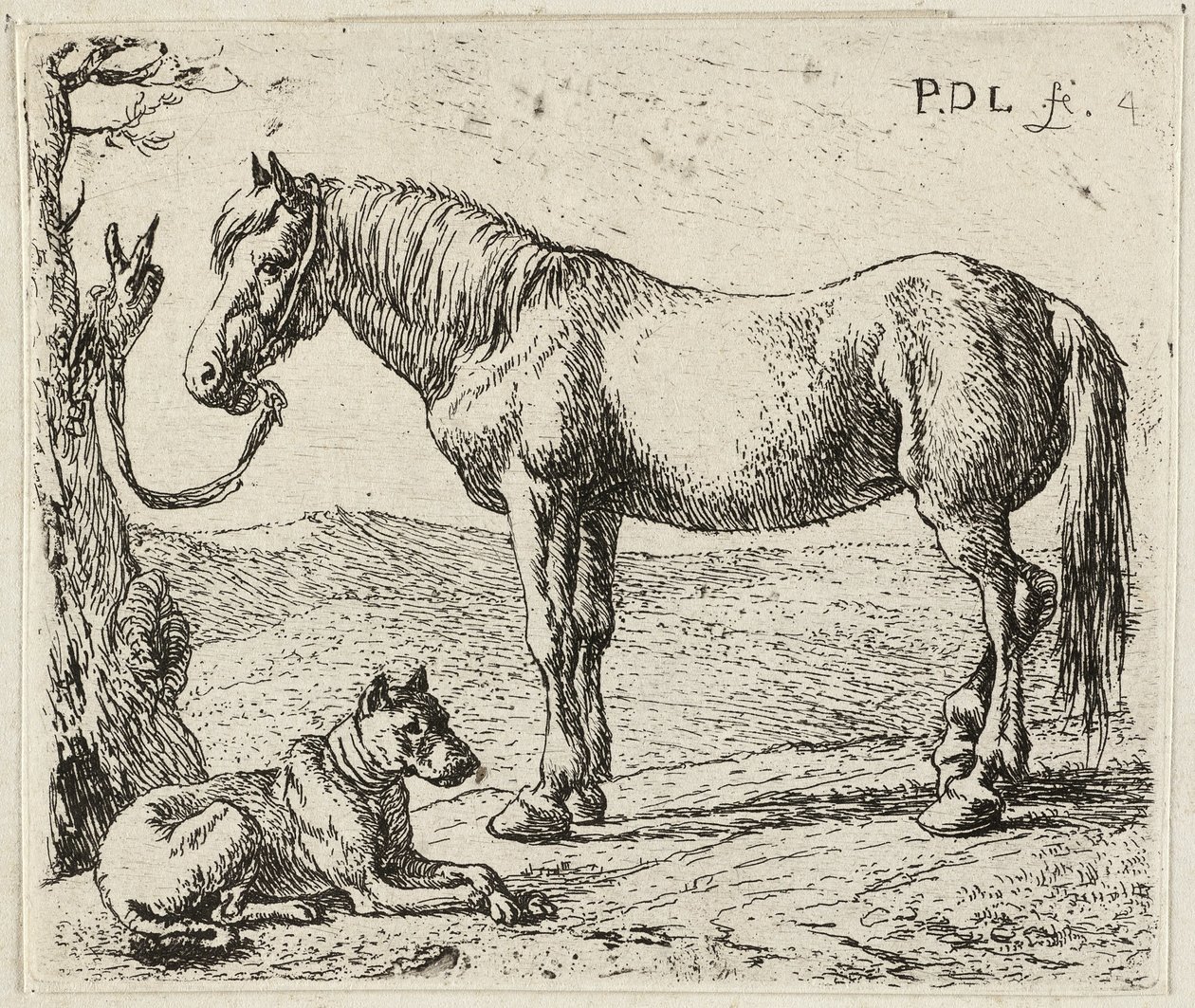 Hästen och hunden av Pieter van Laer