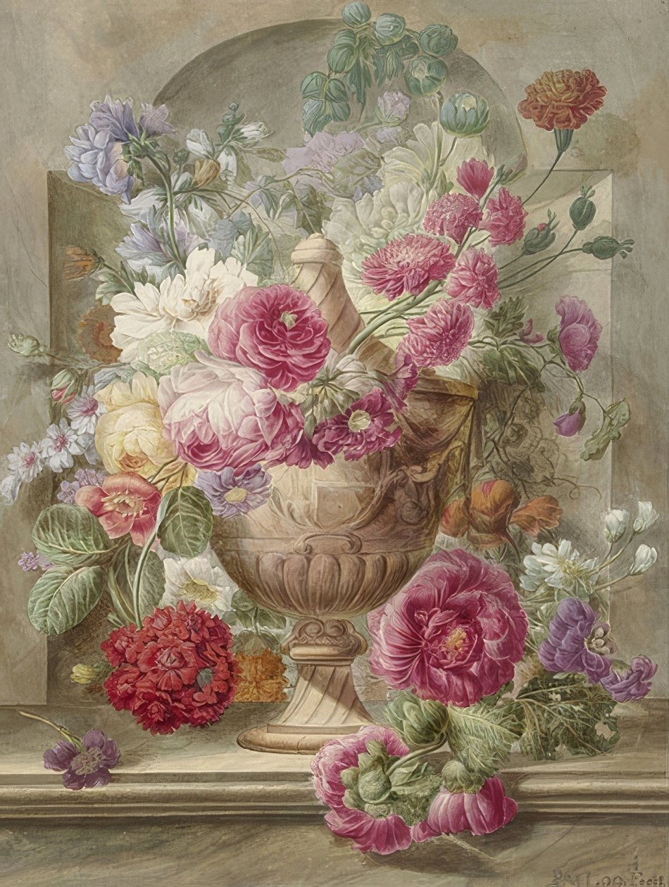 Vas med blommor av Pieter van Loo