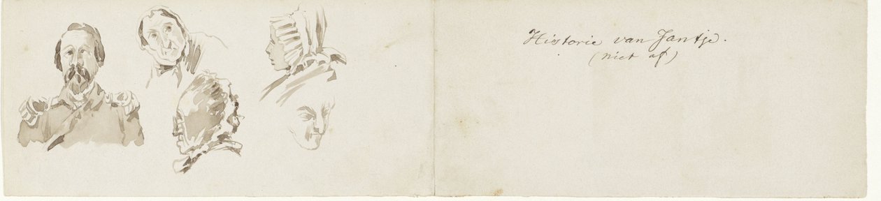 Några skisser för Jantje historia Jantje historia. (oavslutad) (titel på objekt) av Pieter van Loon