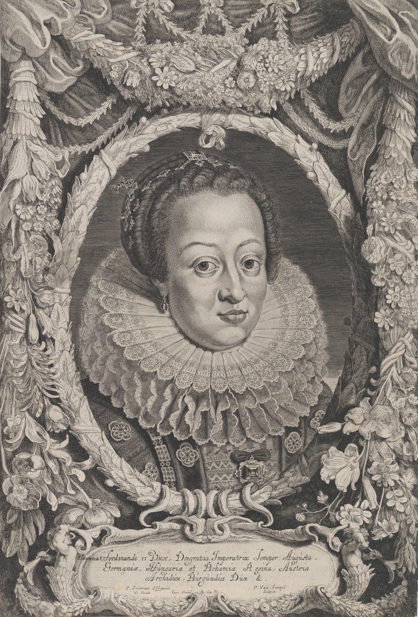 Eleonora, fru till Ferdinand II, från serien Ferdinandus II et III Imperatorum Domu..., ca. 1625 av Pieter van Sompel