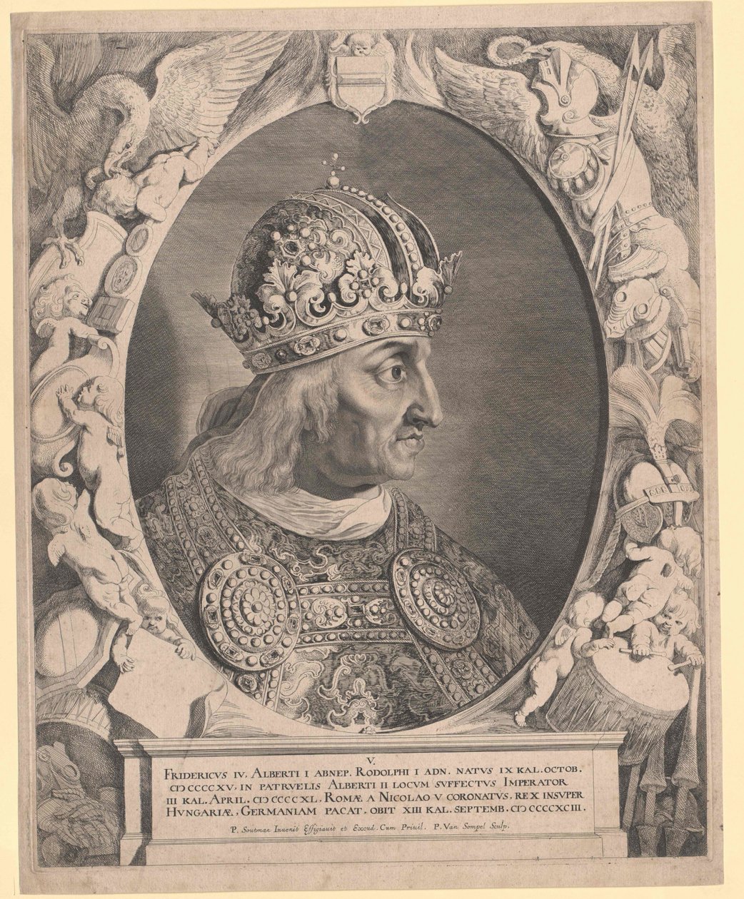 Heliga romerska kejsaren Fredrik III (tryck) av Pieter van Sompel