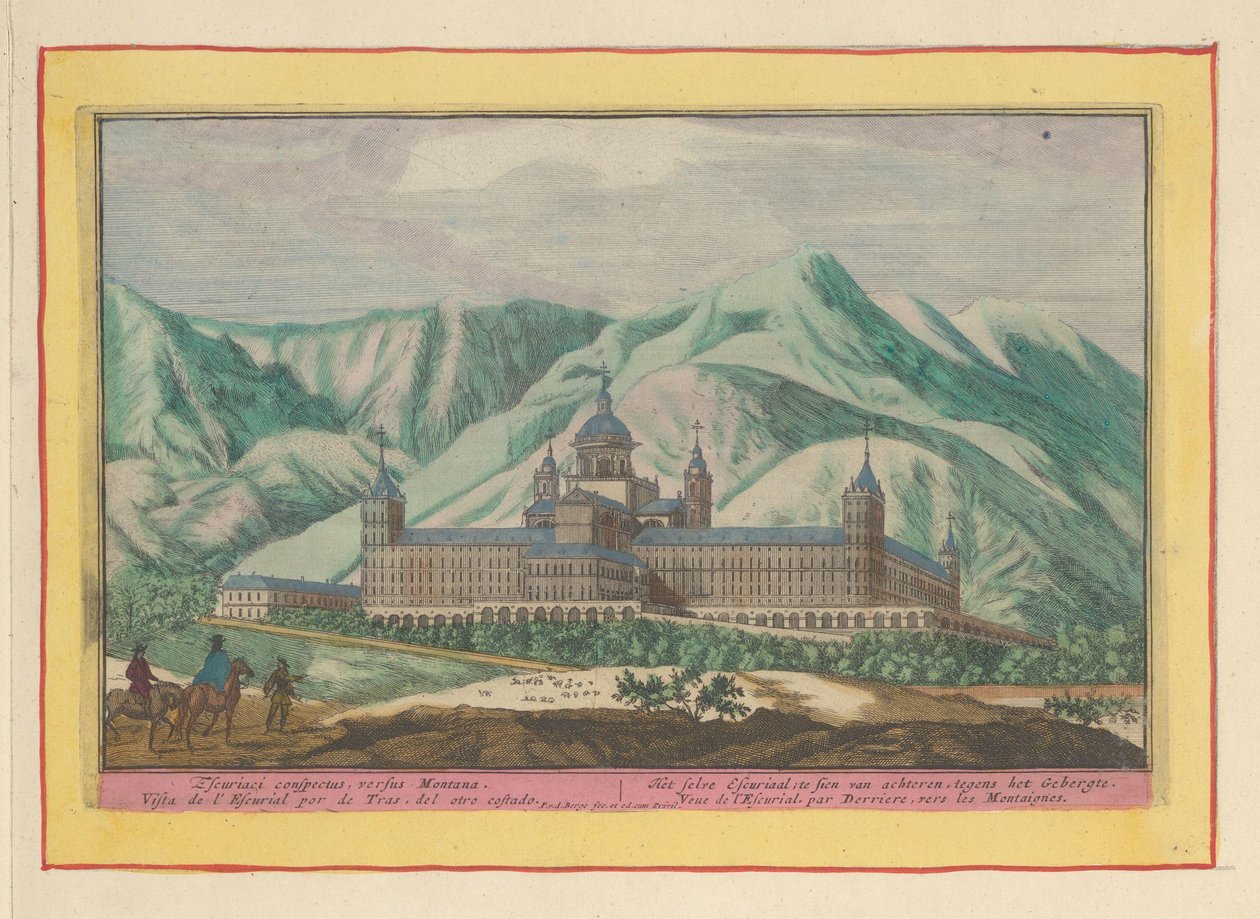 Bakifrån av Escorial Självet Escurial; att ses bakifrån, mot bergen (titel på objekt) Theatrum Hispaniae (...) (serietitel) av Pieter van den Berge