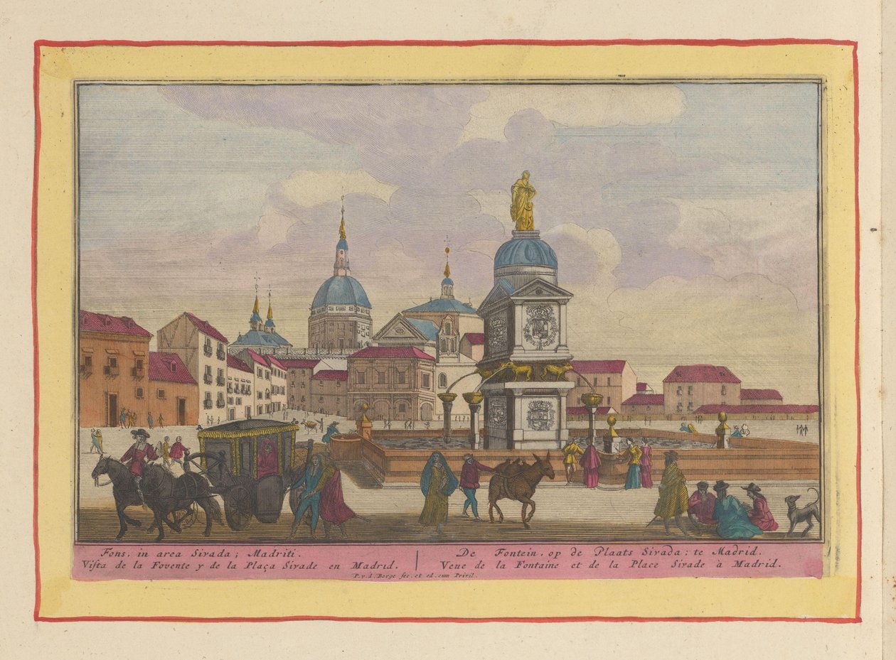 Fontän på Sivada-torget i Madrid Fontänen, på Place Sirada (titel på objekt) Theatrum Hispaniae (...) (serietitel) av Pieter van den Berge
