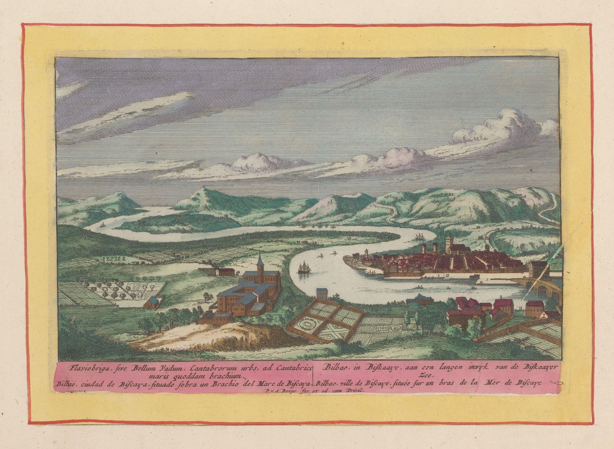 Utsikt över Bilbao Bilbao, i Biscaaye, på en lång sträcka av Biscaayerhavet (...) (titel på objektet) Theatrum Hispaniae (...) (serietitel) av Pieter van den Berge