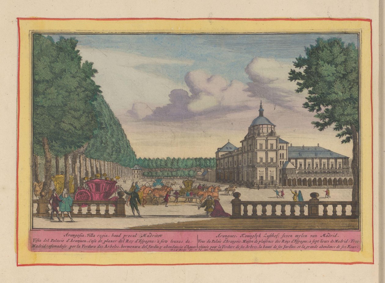 Kungliga palatset i Aranjuez Aranguez, Koninklyk Lusthof, sju mil från Madrid (titel på objekt) Theatrum Hispaniae (...) (serietitel) av Pieter van den Berge