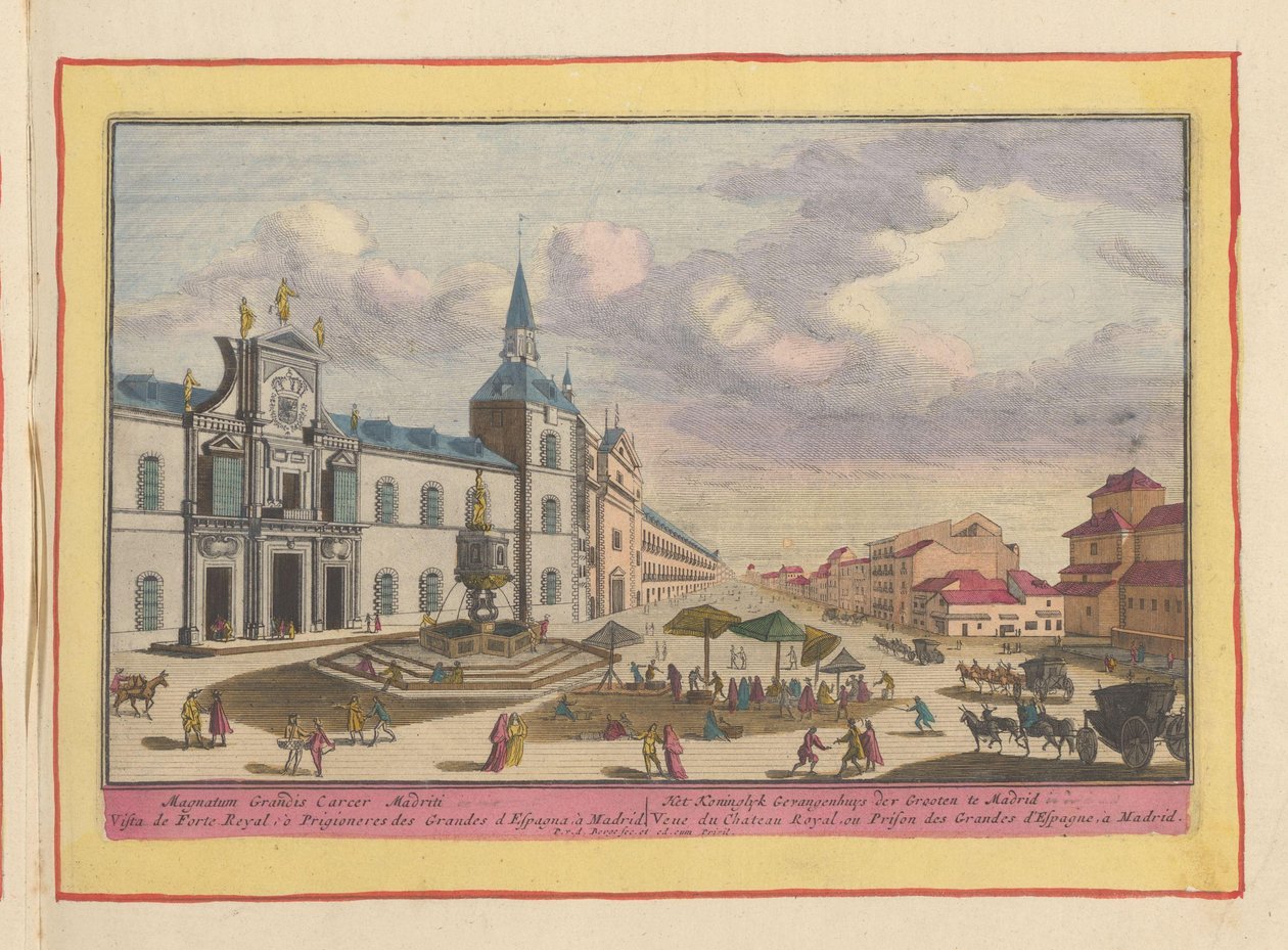 Kungliga fängelset i Madrid The Royal Prison House of the Great i Madrid (titel på objektet) Theatrum Hispaniae (...) (serietitel) av Pieter van den Berge