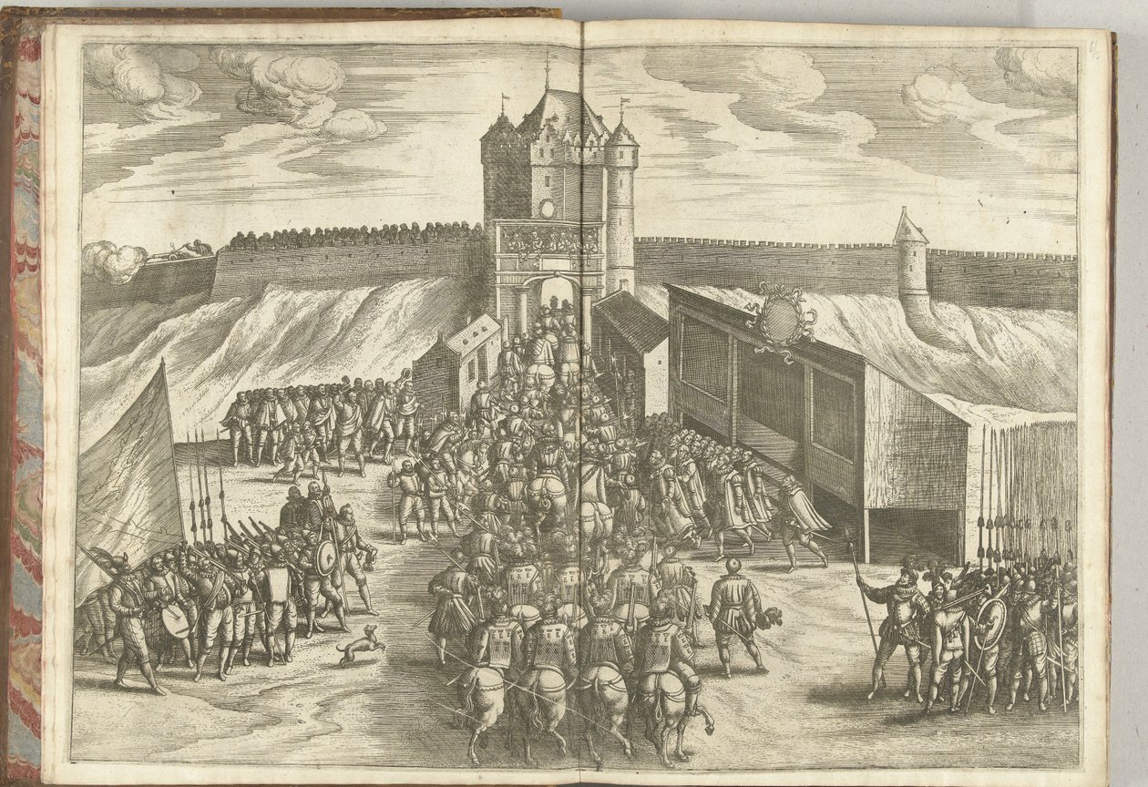 Ärkehertig Ernsts inträde vid en stadsport i Bryssel, 1594 av Pieter van der Borcht (I) (attributed to)