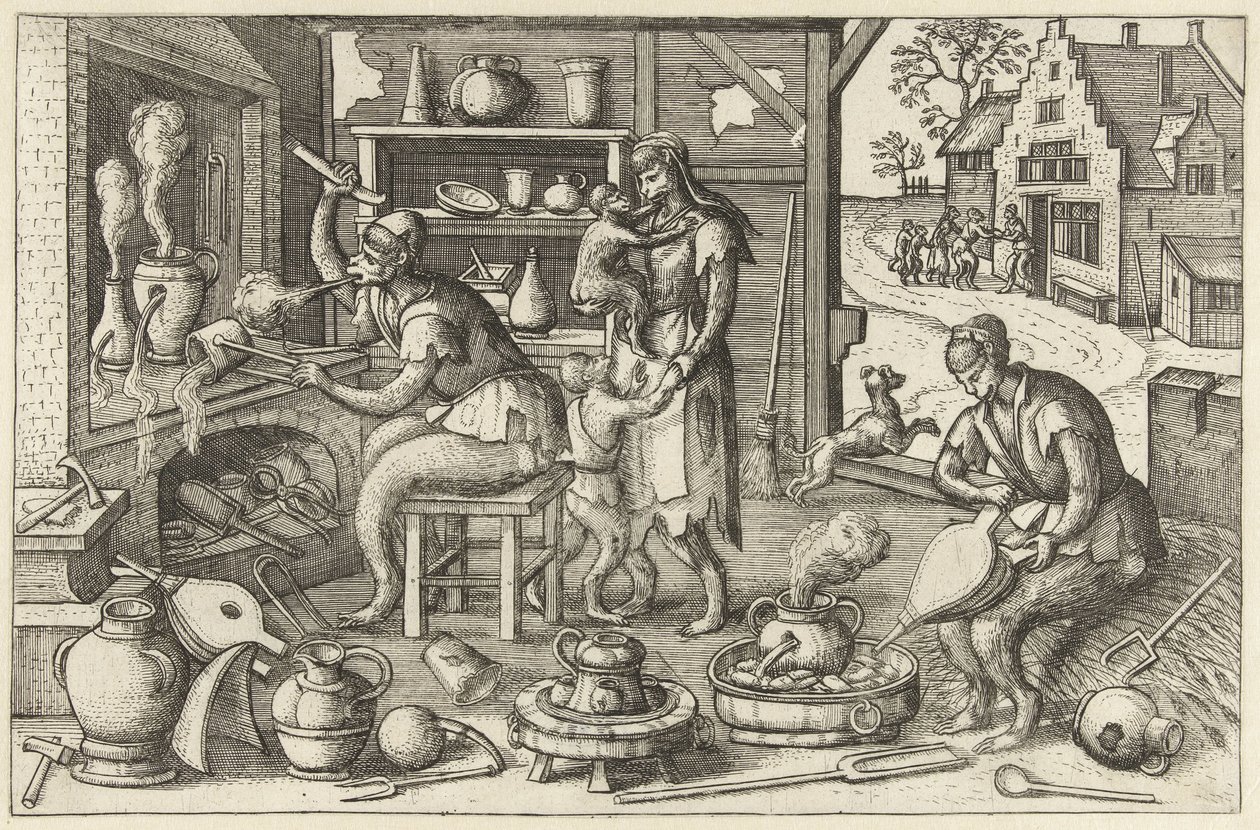 Alkemist Apenspel (serietitel) av Pieter van der Borcht (I)