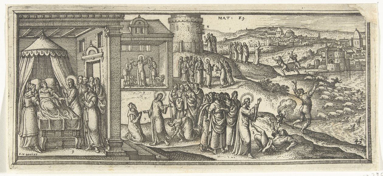 Kristi helande Bibliska scener (serietitel) av Pieter van der Borcht (I)