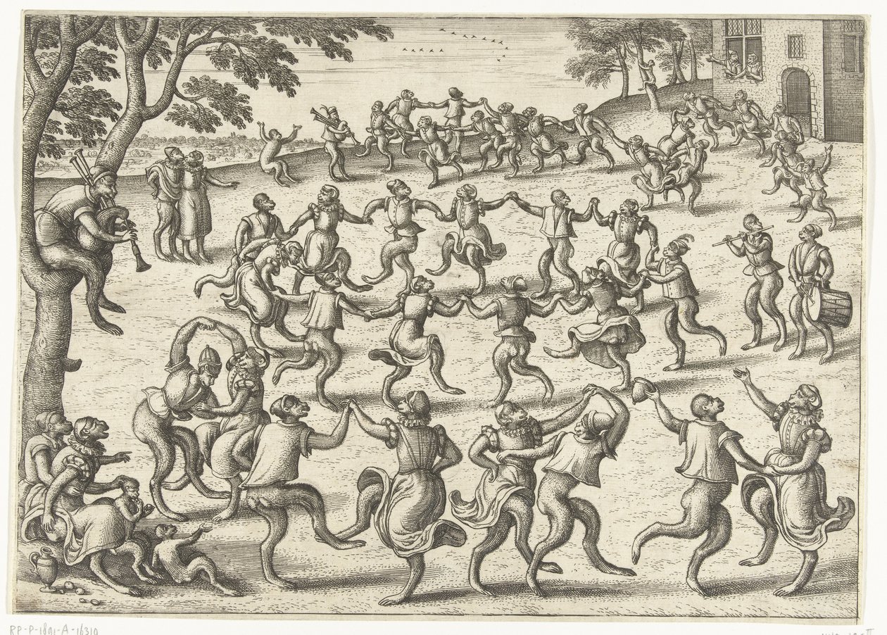 Rondedans Apenspel (serietitel) av Pieter van der Borcht (I)
