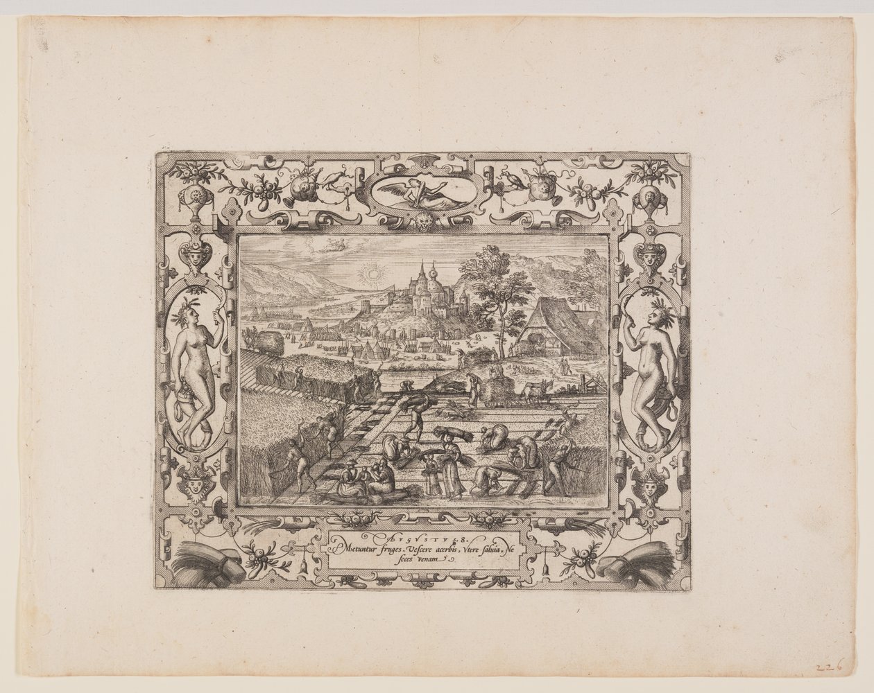 August, från The Twelve Months av Pieter van der Borcht