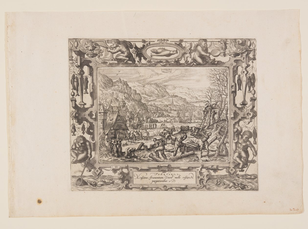 Februari, från The Twelve Months av Pieter van der Borcht