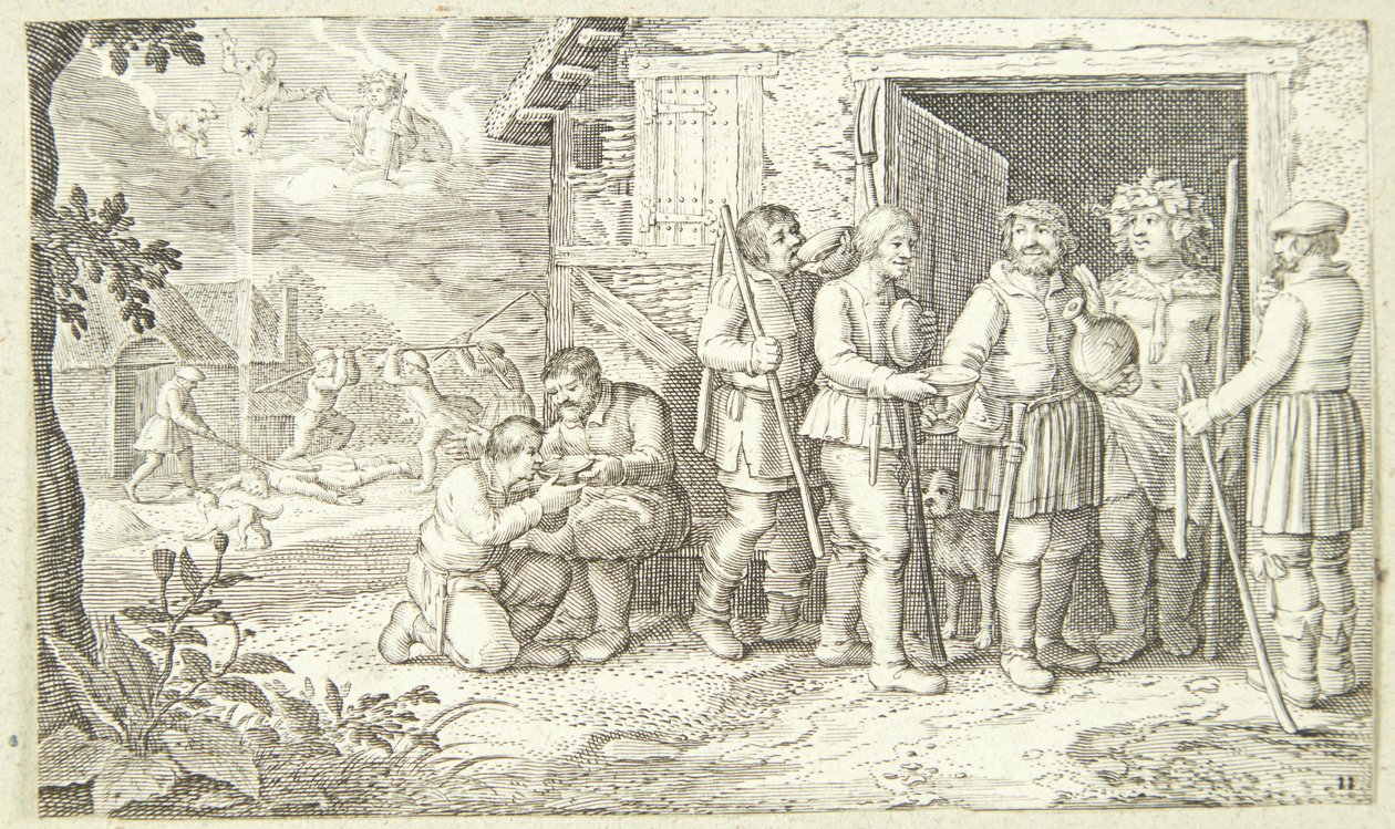 Jakob och den fläckiga boskapen av Pieter van der Borcht