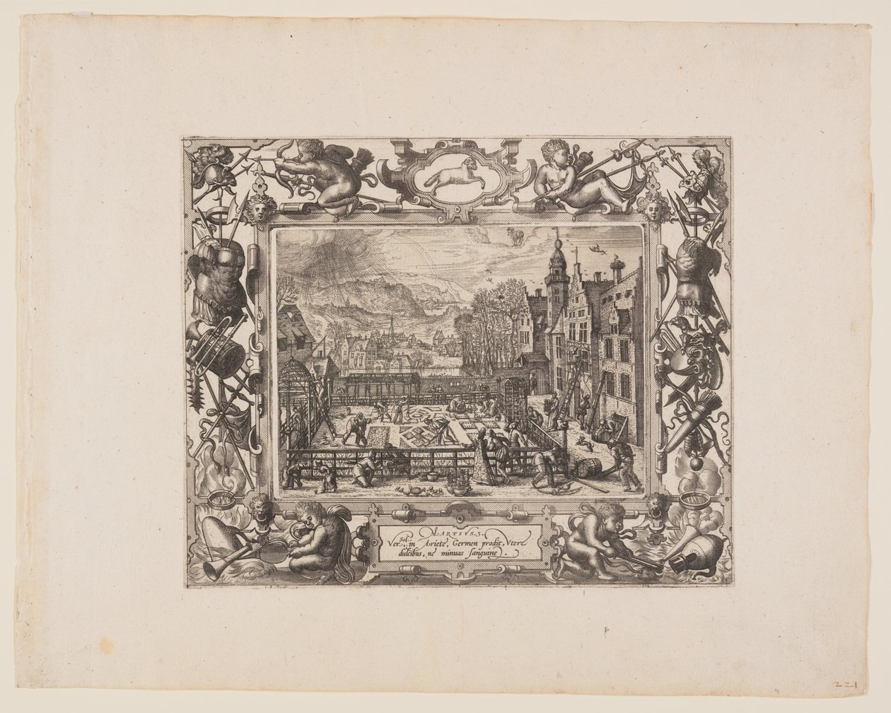 Mars, från The Twelve Months av Pieter van der Borcht