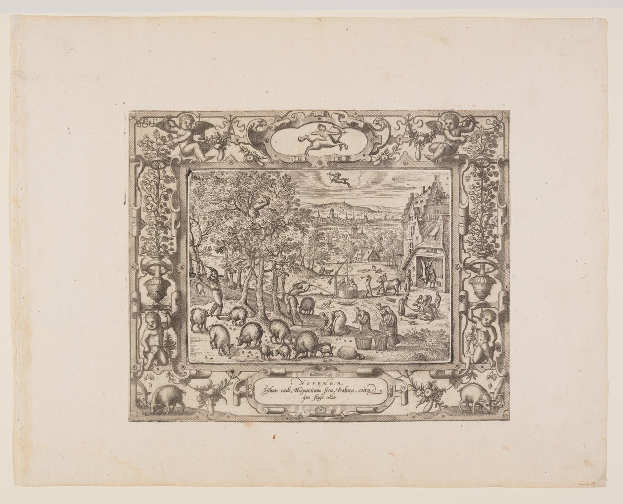 November, från The Twelve Months av Pieter van der Borcht