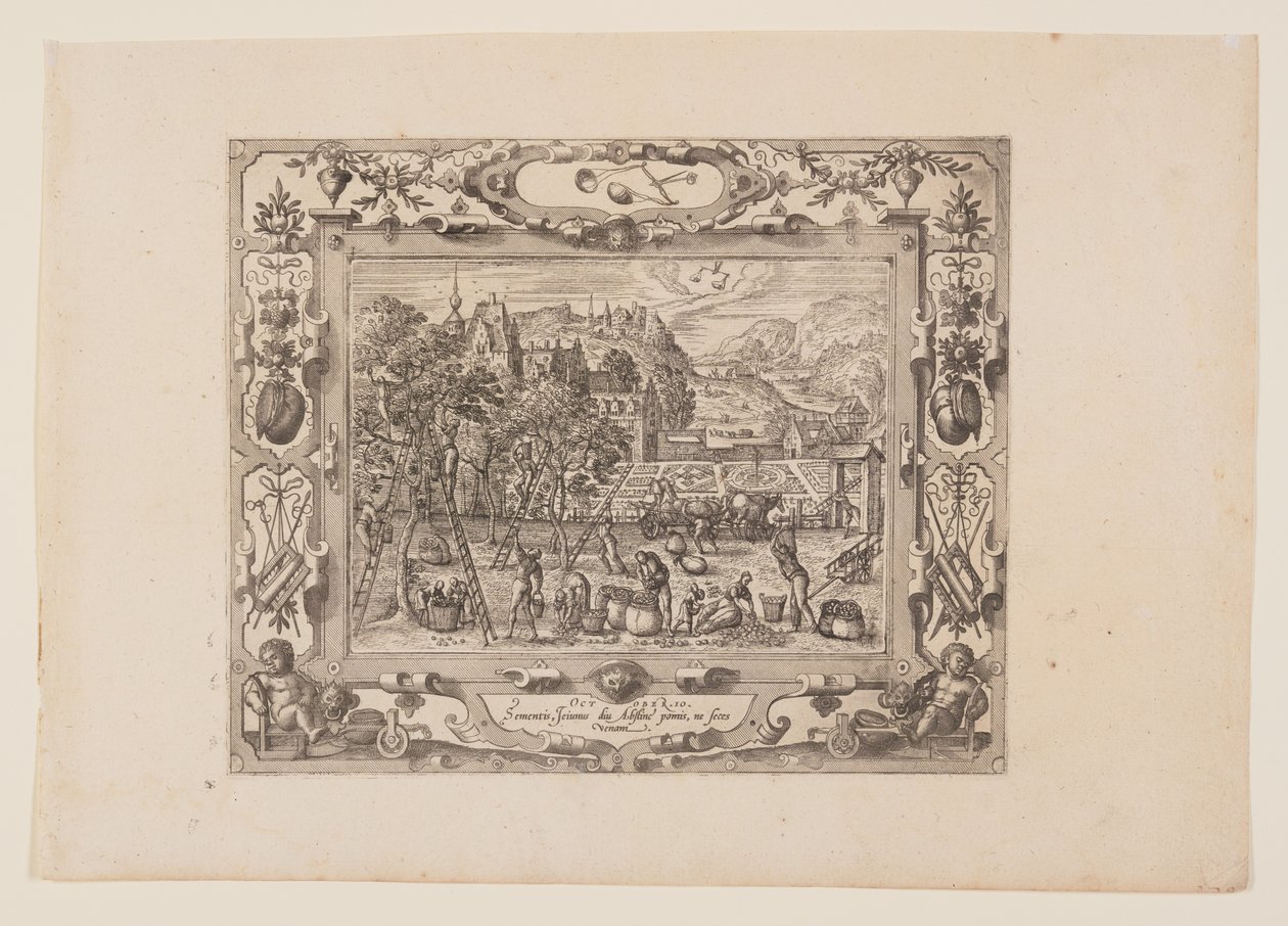 Oktober, från The Twelve Months av Pieter van der Borcht