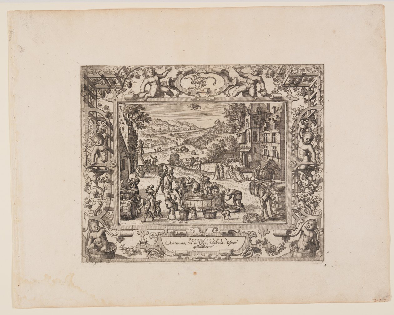 September, från The Twelve Months av Pieter van der Borcht