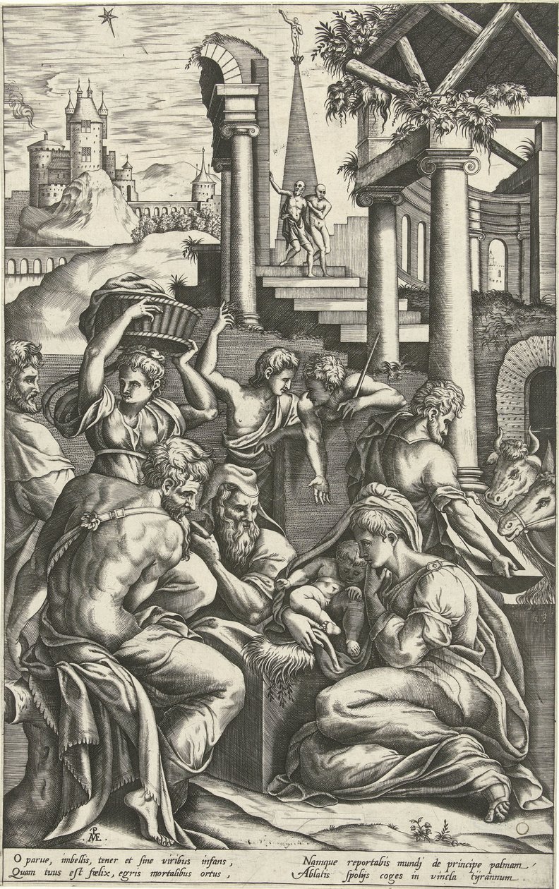 Tillbedjan av herdarna av Pieter van der Heyden