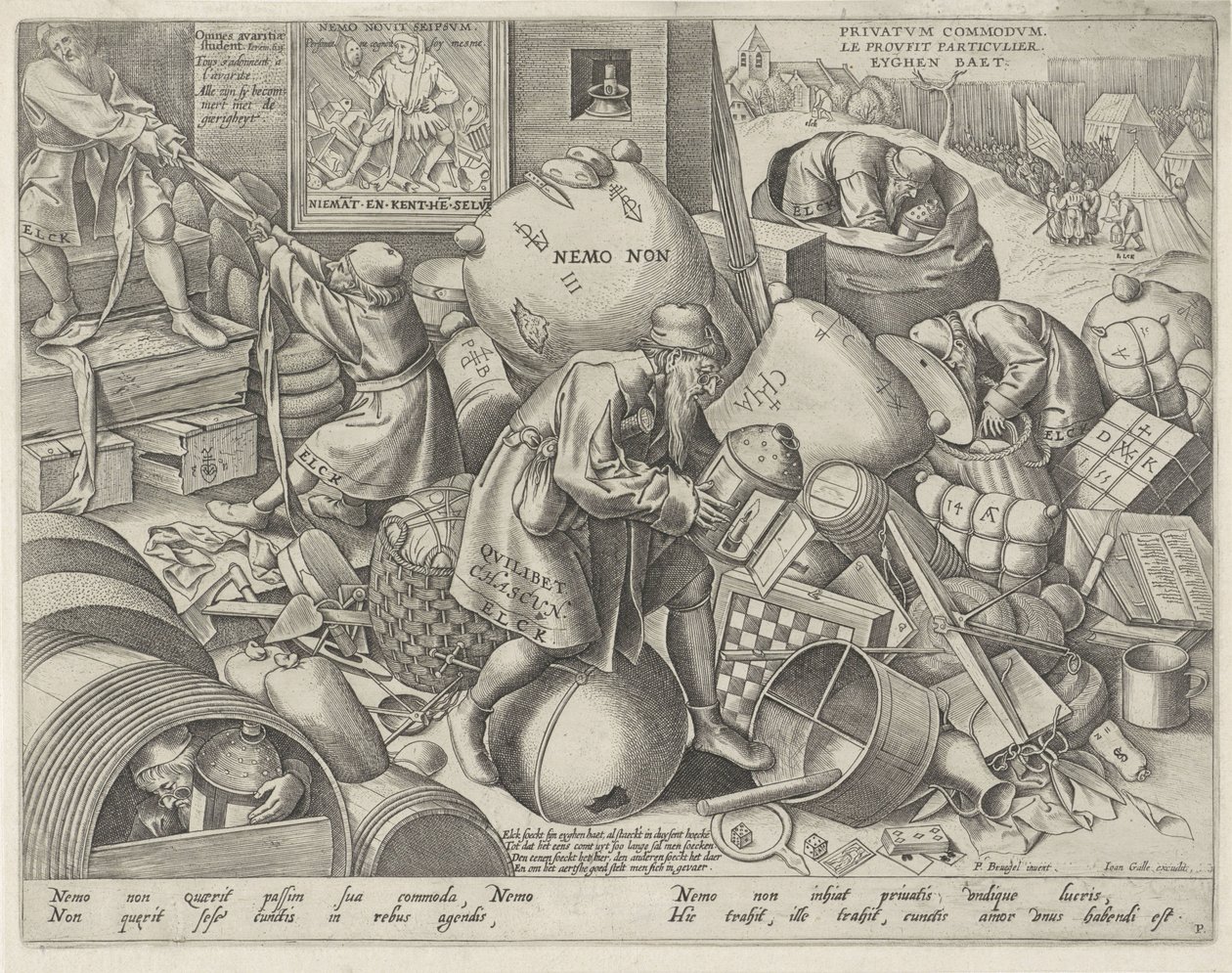 Allegori om själviskhet Elck (titel på objekt) av Pieter van der Heyden