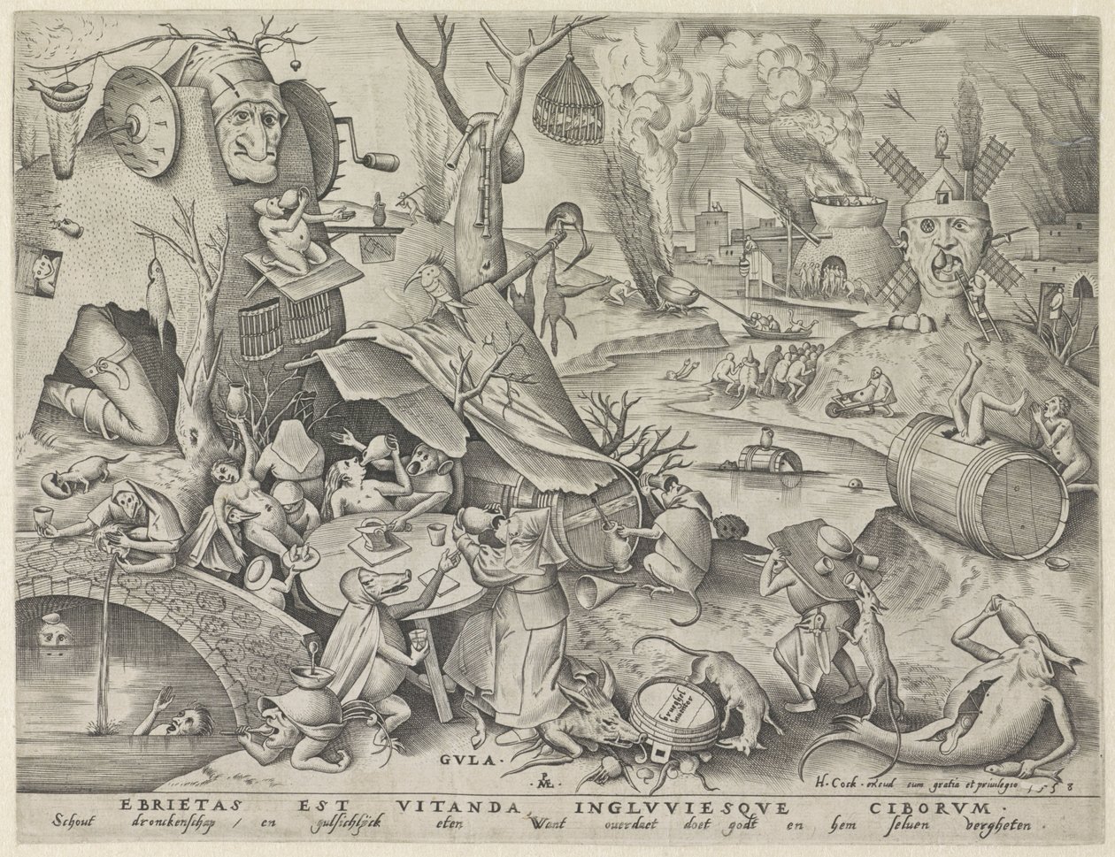 frosseri Gula (titel på objekt) De sju dödssynderna (serietitel) av Pieter van der Heyden