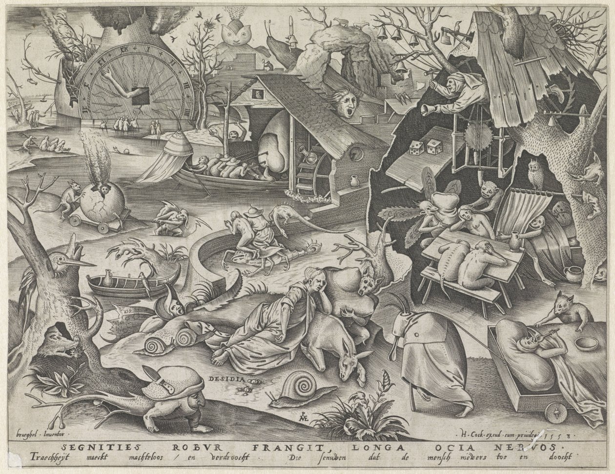 Lättja Desidia (titel på objekt) De sju dödssynderna (serietitel) av Pieter van der Heyden