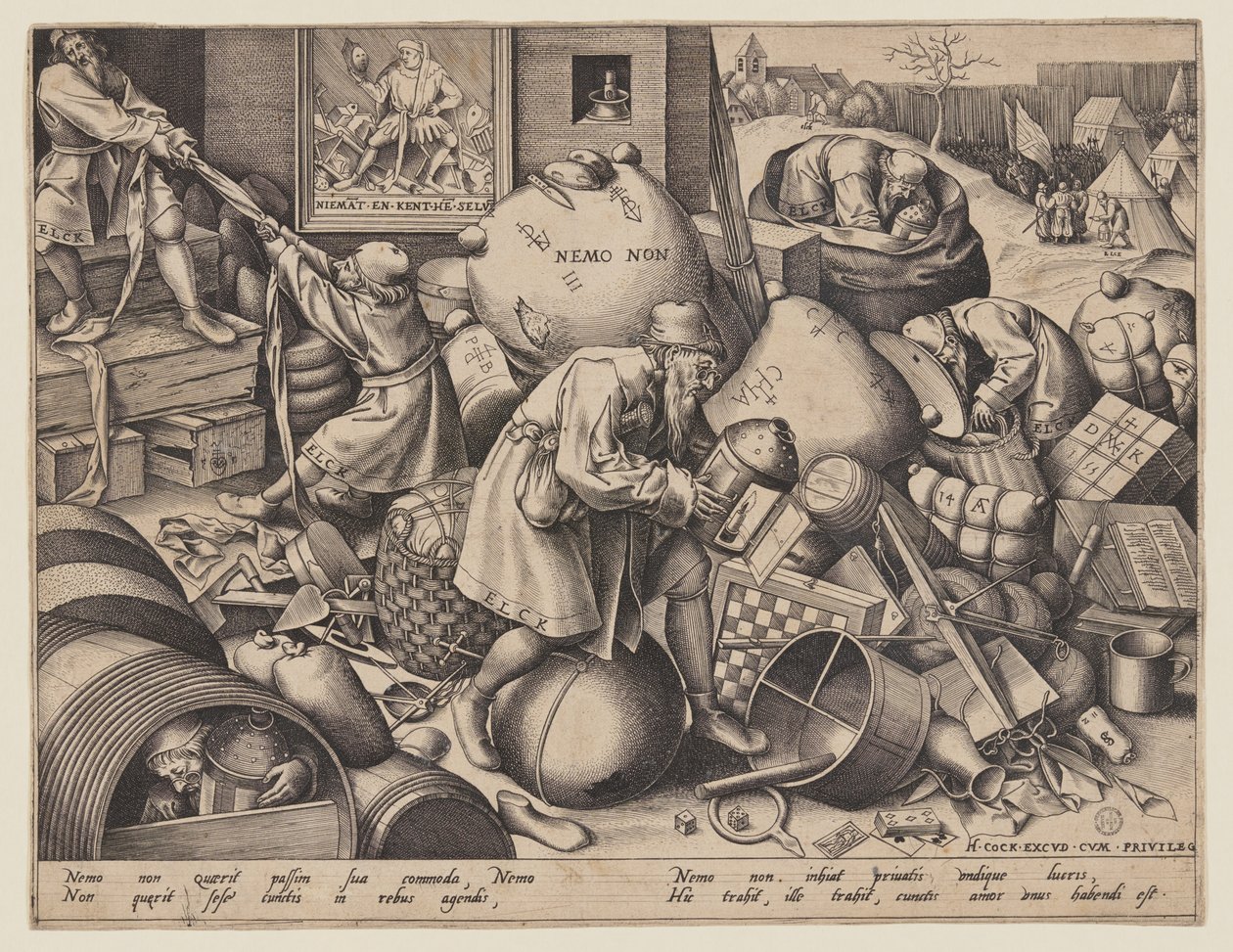 "Nemo Non" (Varje människa söker sin egen vinning) av Pieter van der Heyden