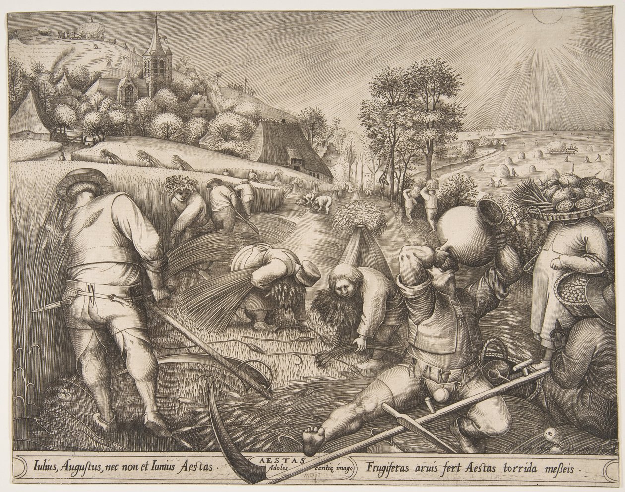 Summer Aestas från serien Årstiderna, 1570. av Pieter van der Heyden