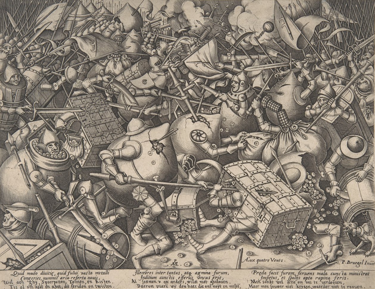 Slaget om pengar, efter 1570. av Pieter van der Heyden