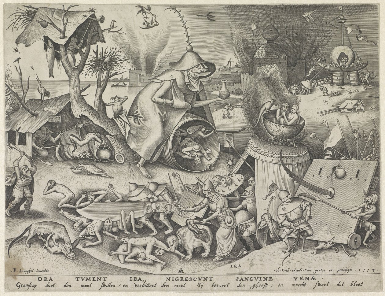 vrede Ira (titel på objekt) De sju dödssynderna (serietitel) av Pieter van der Heyden