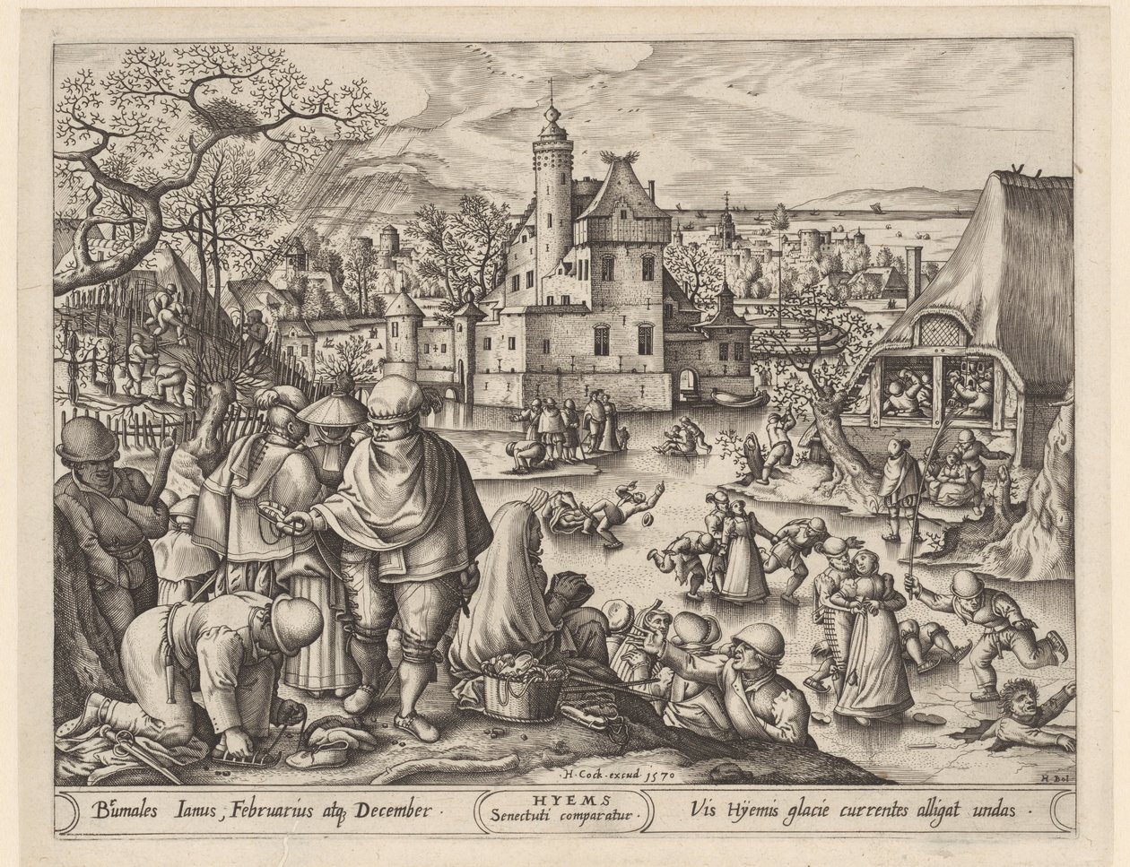 Vinter Hyems (titel på objekt) The Four Seasons (serietitel) av Pieter van der Heyden