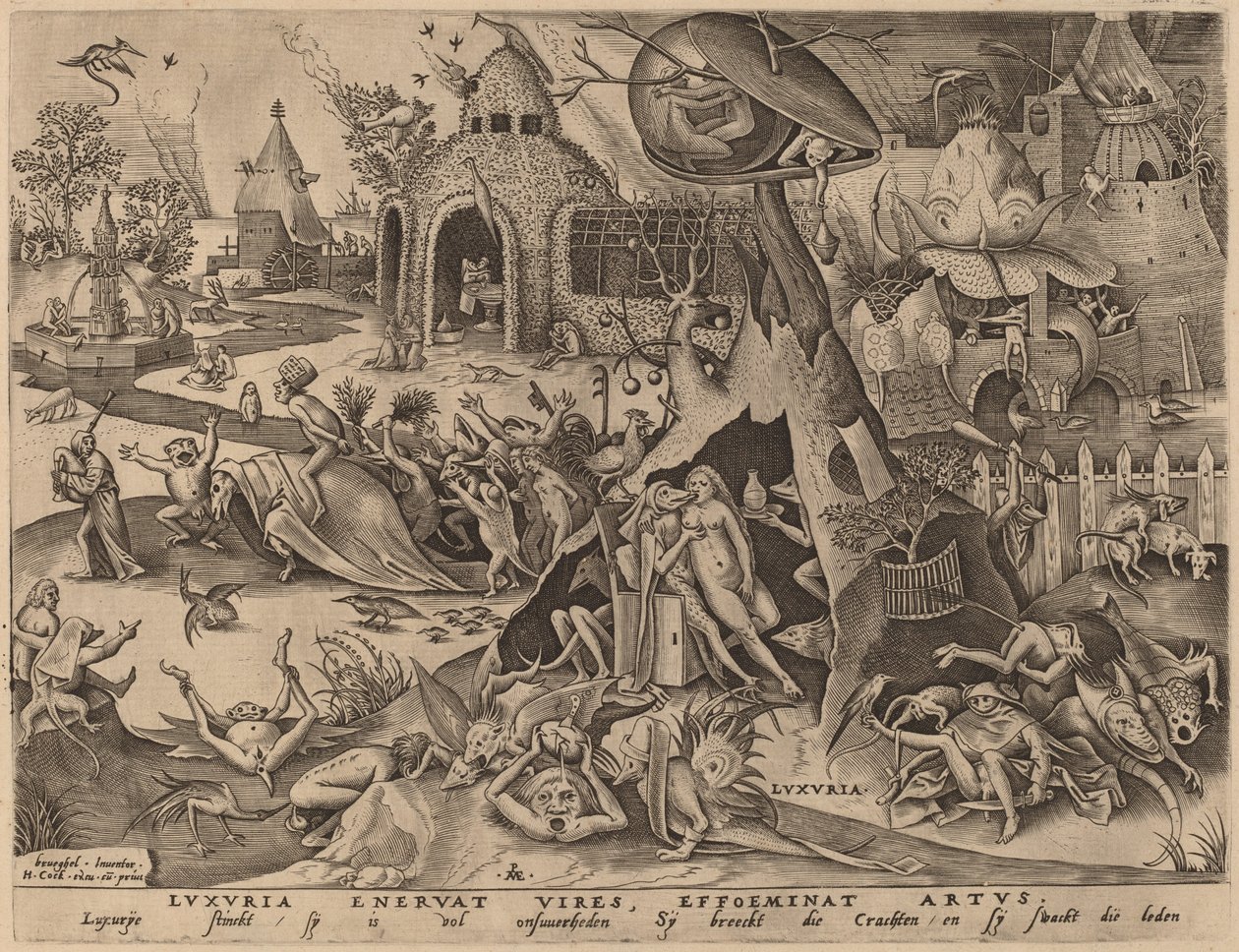 Lusta av Pieter van der Heyden after Pieter Bruegel the Elder