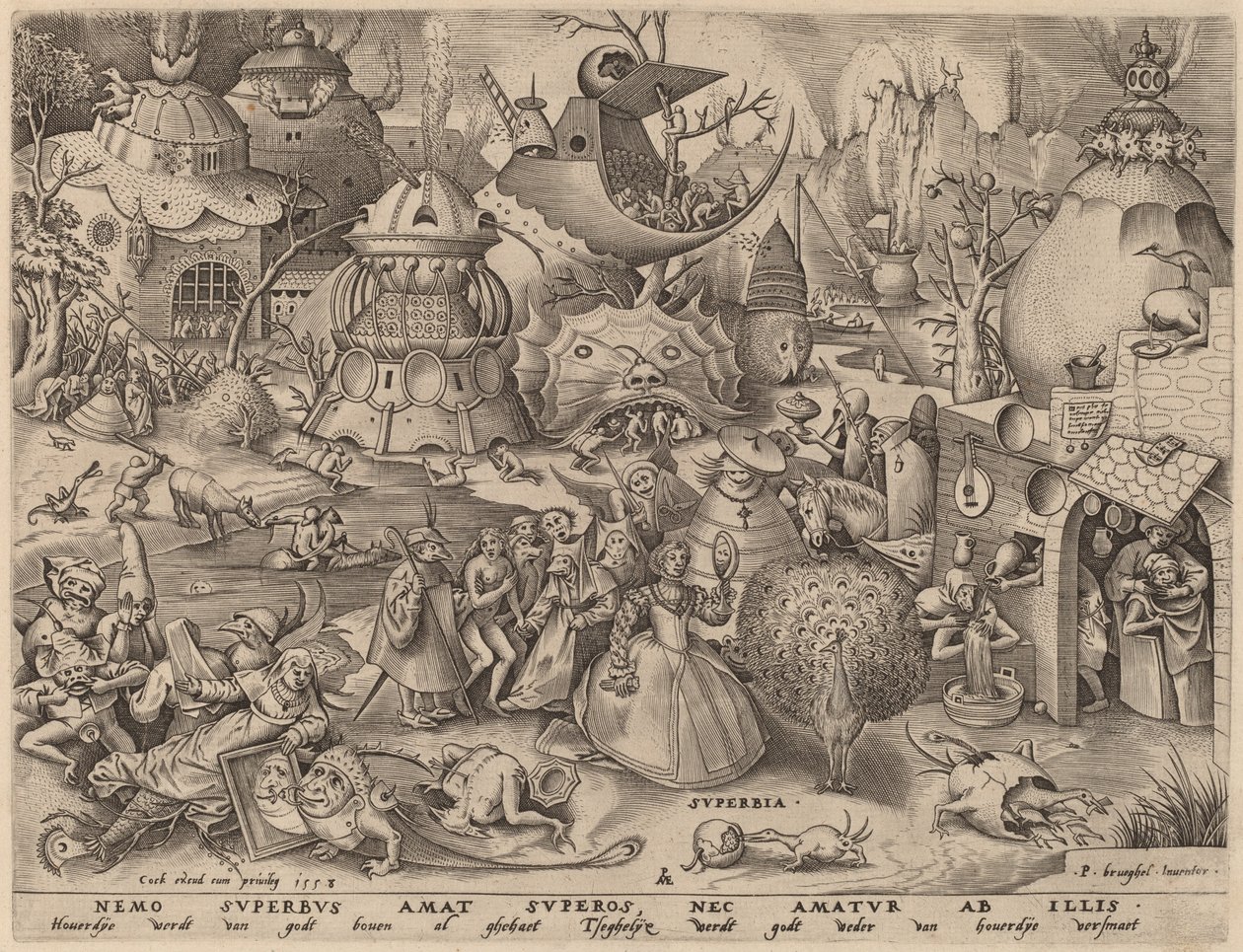 stolthet av Pieter van der Heyden after Pieter Bruegel the Elder