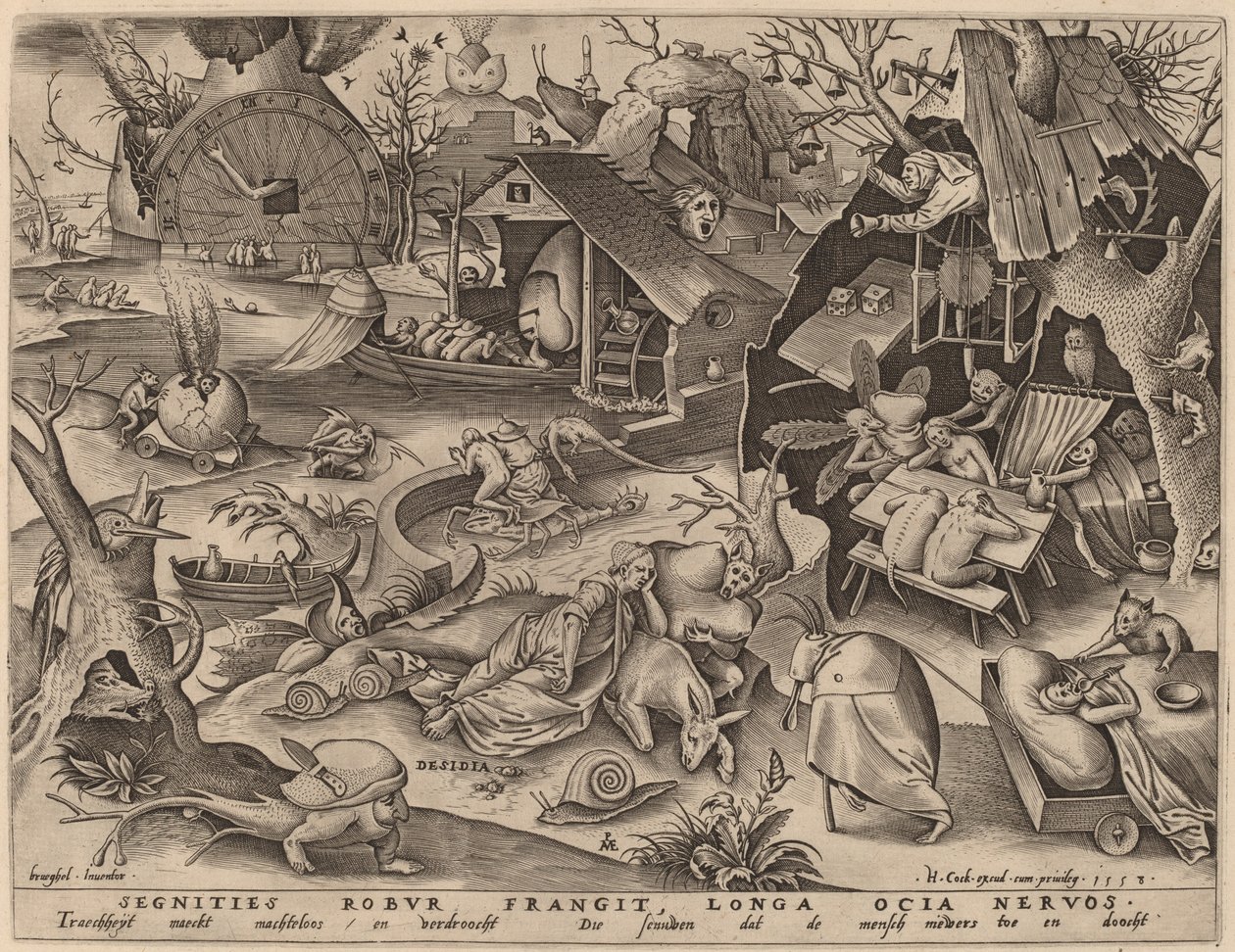 Lättja av Pieter van der Heyden after Pieter Bruegel the Elder