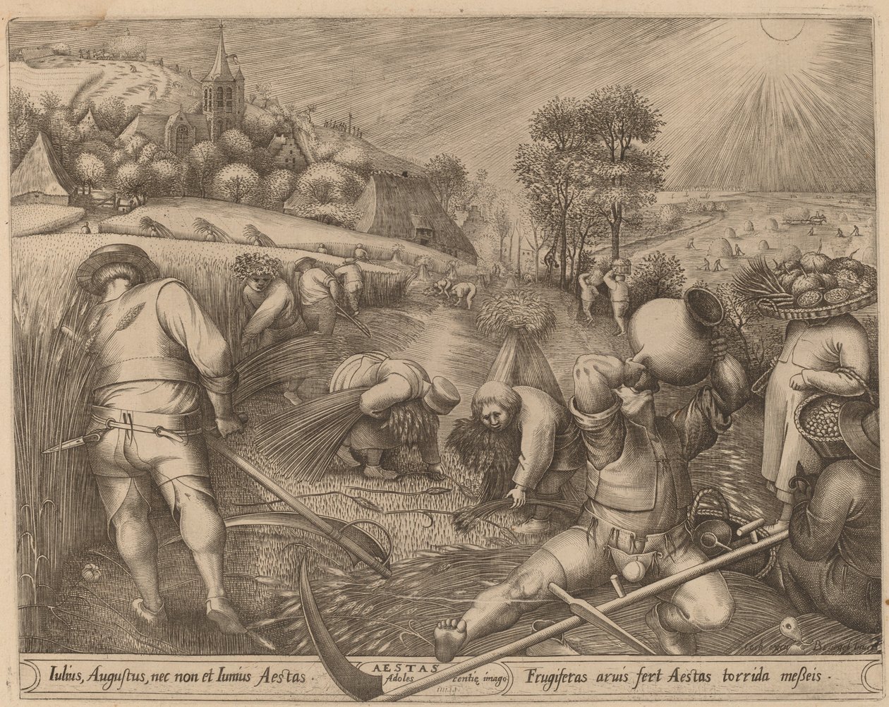 Sommar av Pieter van der Heyden after Pieter Bruegel the Elder