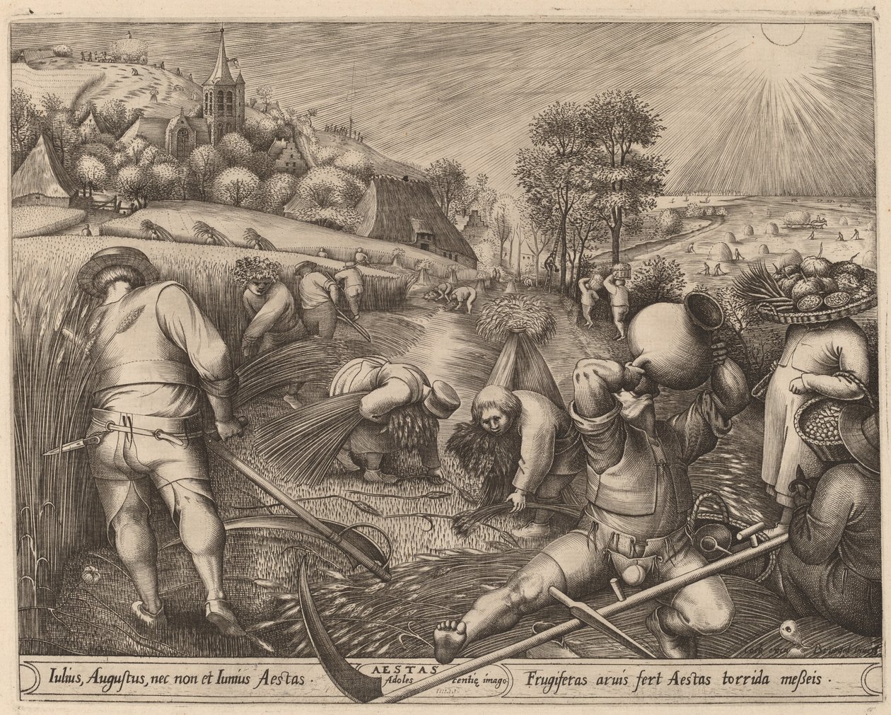 Sommar av Pieter van der Heyden after Pieter Bruegel the Elder